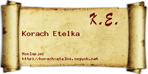 Korach Etelka névjegykártya